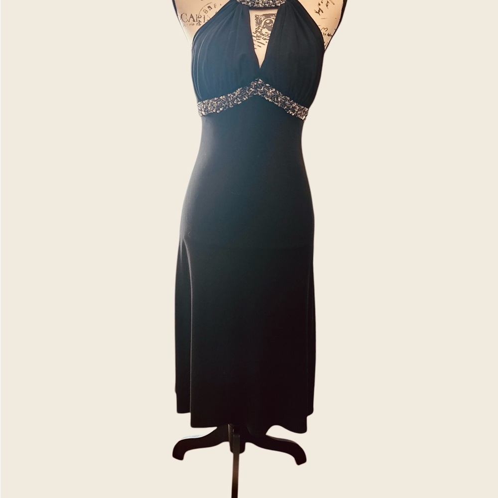 Elegant Black Halter Dress